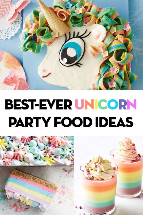 Unicorn Finger Foods, Savory Unicorn Party Food, Healthy Unicorn Party Food, Unicorn Birthday Party Food Dinner, Unicorn Fruit Tray, Unicorn Appetizers, Unicorn Sandwiches, Unicorn Charcuterie Board, Unicorn Food Ideas Themed Parties