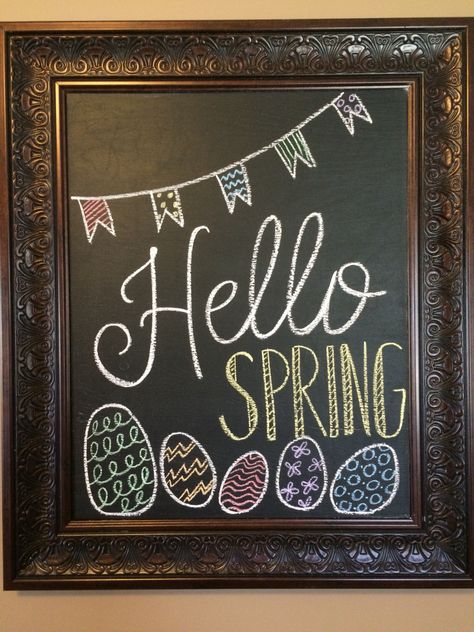 Spring Chalkboard Quotes, Cute Spring Chalkboard Ideas, Hello Spring Chalkboard Art, Easter Chalkboard Ideas Easy, April Chalkboard Ideas, Chalk Boarder Designs Spring, Spring Chalkboard Ideas Easy, Easy Spring Chalkboard Art, Easter Chalkboard Ideas