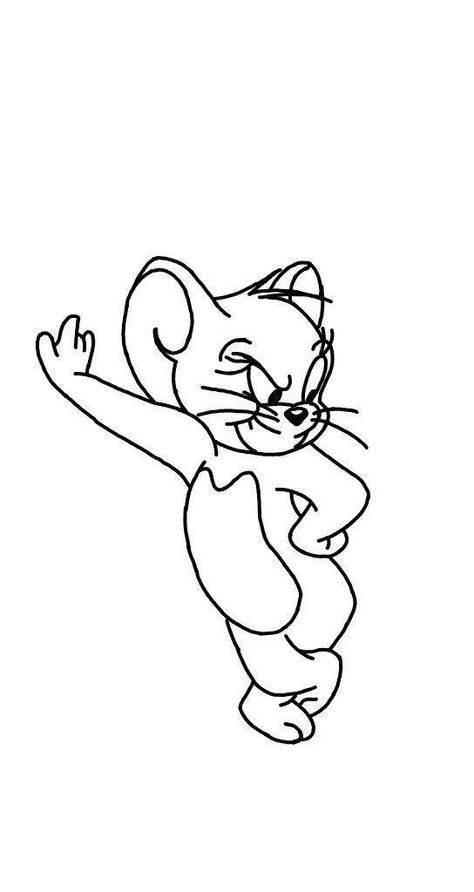 Tom And Jerry Stencil, Easily Drawings, Jerry Tattoo Mouse, Tom And Jerry Tattoo Design, Jerry Tattoo Design, Tom And Jerry Tattoo Ideas, Tom And Jerry Tattoo, Jerry The Mouse, Tom And Jerry Drawing