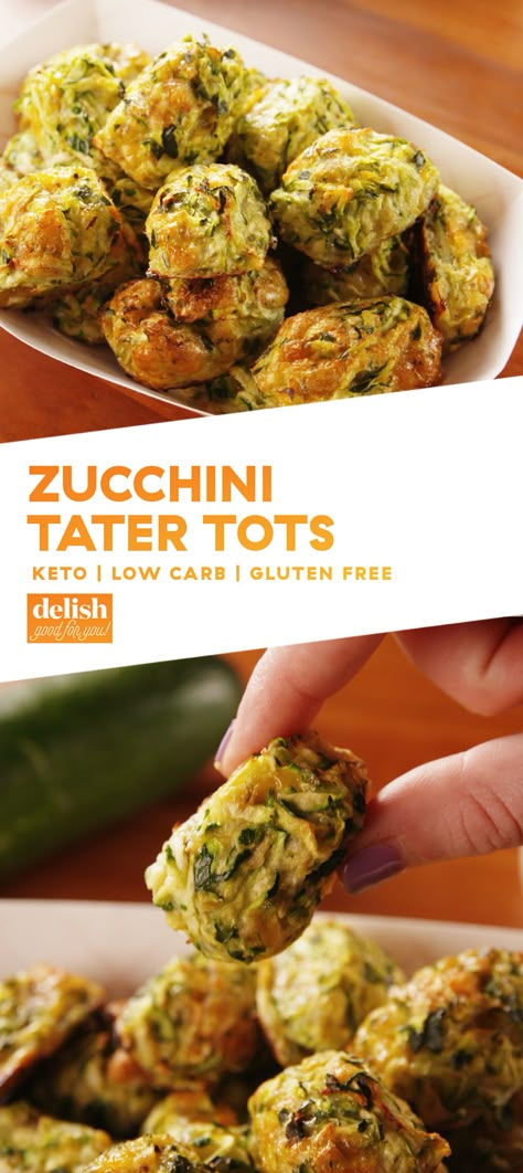 Appetizers For Two, Zucchini Tater Tots, Tater Tot Recipes, Boiled Egg Diet Plan, Keto Vegan, Keto Side Dishes, Tater Tots, Low Carb Diet Recipes, Healthy Low Carb Recipes