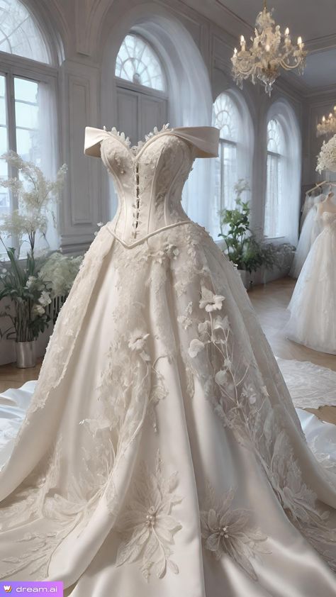 Romantic Victorian Wedding Dress, Romanov Wedding Dress, Royalty Core Dresses, Royal Themed Wedding Dress, 1600s Wedding Dress, Victorian Style Wedding Dress Vintage, Wedding Dresses Victorian Style, Worlds Most Expensive Wedding Dress, Wedding Dresses 1800s Style