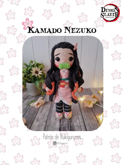 Crochet Nezuko, Demon Slayer Crochet, Crochet Doll Tutorial, Fall Crochet Patterns, Halloween Crochet Patterns, Nezuko Kamado, Fun Crochet Projects, Doll Tutorial, Halloween Crochet