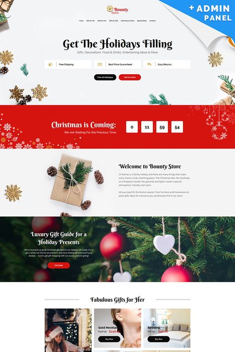 Bounty Store - #christmas #landingpage Template Christmas Website Design Inspiration, Christmas Landing Page Design, Christmas Landing Page, Christmas Website Design, Christmas Promotion Design, Christmas Email, Christmas Newsletter, Christmas Promo, Website Design Inspiration Layout