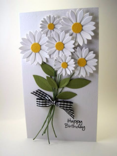 DIY Birthday Cards - White Daisies Birthday Card - Easy and Cheap Handmade Birthday Cards To Make At Home - Cute Card Projects With Step by Step Tutorials are Perfect for Birthdays for Mom, Dad, Kids and Adults - Pop Up and Folded Cards, Creative Gift Card Holders and Fun Ideas With Cake http://diyjoy.com/diy-birthday-cards Daisy Cards, Kraf Diy, Birthday Cards Diy, Handmade Greetings, Handmade Birthday Cards, Diy Birthday, Floral Cards, Mothers Day Cards, Creative Cards