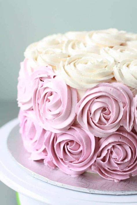 Italian meringue buttercream piped with 1M Wilton tip to make a rose cake Wedding Cake Flavors Combinations, Italian Meringue, Wedding Cake Flavors, Buttercream Recipe, Cool Wedding Cakes, Cake Frosting, Cake Flavors, Fancy Cakes, Frosting Recipes