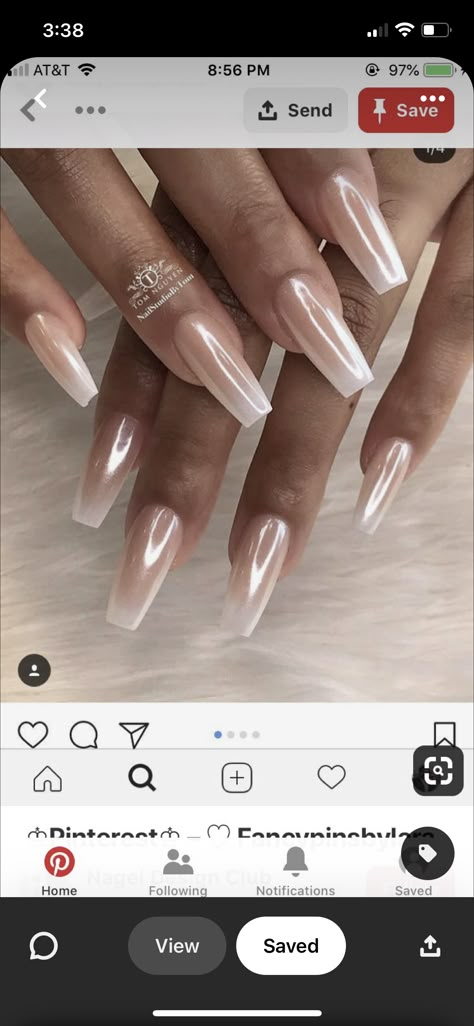 Ivory Nails, Nail Dipping Powder Colors, Champagne Nails, Bridesmaids Nails, Chrome Nails Designs, Coffin Shape Nails, Vacation Nails, Metallic Nails, Bridal Nails