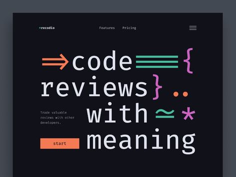 Recodio Website Concept by Kyle Adams on Dribbble Coding Quotes, Website Interface, Dribbble Design, Website Concept, Code Design, Directory Design, Website Design Layout, Design Jobs, Interface Design