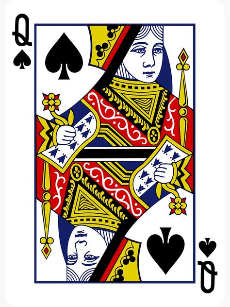 "Queen of Spades Playing Card" Sticker for Sale by vladocar | Redbubble Spades Card Game, Portrait Of Madame X, Playing Card Crafts, Guitar Stickers, Procreate Ipad Art, Game Master, Poker Cards, Square Card, Playing Card