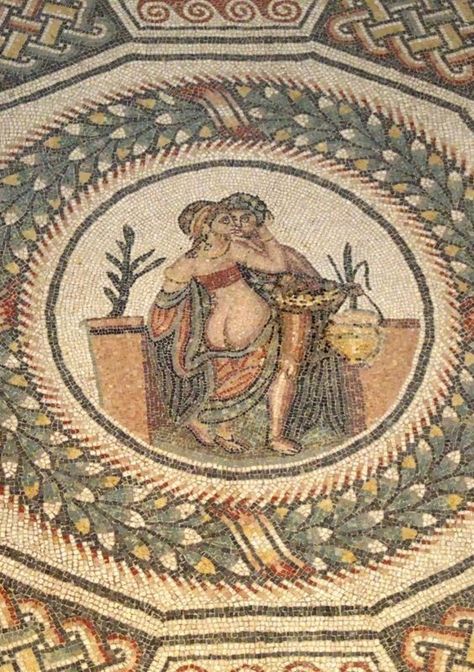 Roman mosaics, Villa Romana del Casale, (4th century AD), Roman Mosaic Art, Roman Pattern, Roman Mosaics, Swimming Pool Mosaics, Pompeii Italy, Roman Villa, Pompeii And Herculaneum, Art Movements, Roman Mosaic