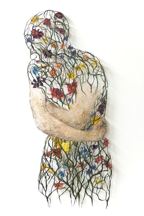 Textile Bodies Reveal Branched Systems of Veins, Flowers and Roots by Raija Jokinen | Colossal Internal Garden, Art Fibres Textiles, Sculpture Textile, Textile Sculpture, Diy Event, Colossal Art, Textile Fiber Art, Gcse Art, A Level Art