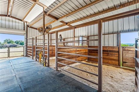 Cow Barn Ideas, Small Horse Barn Ideas Layout, Horse Barn Interior, Horse Stall Fronts, Horse Barn Ideas, Simple Horse Barns, Cow Barn, Horse Pens, Livestock Barn