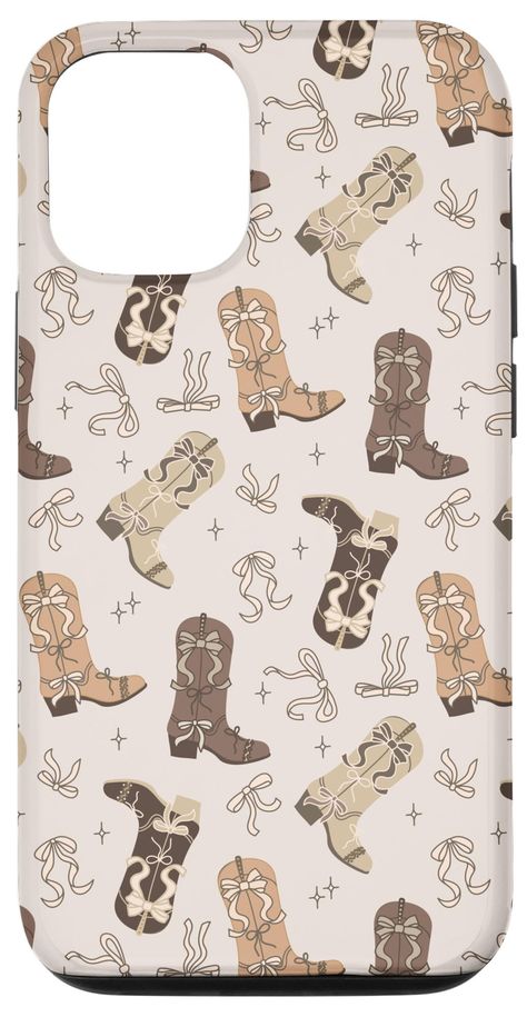 PRICES MAY VARY. Coquette cowboy, boho with Cream bows, South Western Boho Coquette Cowgirl. Brown, Caramel, Camel and Cream cowboy boots and bows. Two-part protective case made from a premium scratch-resistant polycarbonate shell and shock absorbent TPU liner protects against drops Printed in the USA Easy installation Cream Cowboy Boots, Amazon Phone Cases, Country Phone Cases, Finding Style, Western Truck, Western Things, Max Brown, Coquette Cowgirl, Holiday Iphone Wallpaper