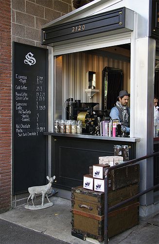 Sterling Coffee Cafe Industrial, Small Coffee Shop, Coffee Stands, Small Cafe, Coffee Shop Design, Cafe Style, Bakery Shop, Bakery Cafe, Cafe Shop