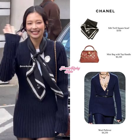 240930 - JENNIE at NRJ, Paris 💙 #STYLEJENNIERUBY #JENNIE #JENNIEKIM #제니 #제니김 #BLACKPINK #블랙핑크 #JENNIESTYLE #OA #CHANEL Blackpink Jennie Chanel Outfit, Jennie Kim Chanel Outfit, Jennie Chanel Outfit, Chanel Outfit Aesthetic, Jennie Kim Chanel, Black Pink Clothes, Jennie Closet, Yasmin Barbieri, Outfit Blackpink