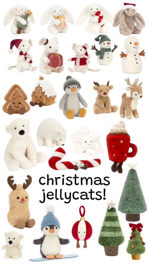 christmas jellycats! #jellycats #christmas #winter #stuffedanimals #cute #fyp Christmas Winter, Jelly, Christmas