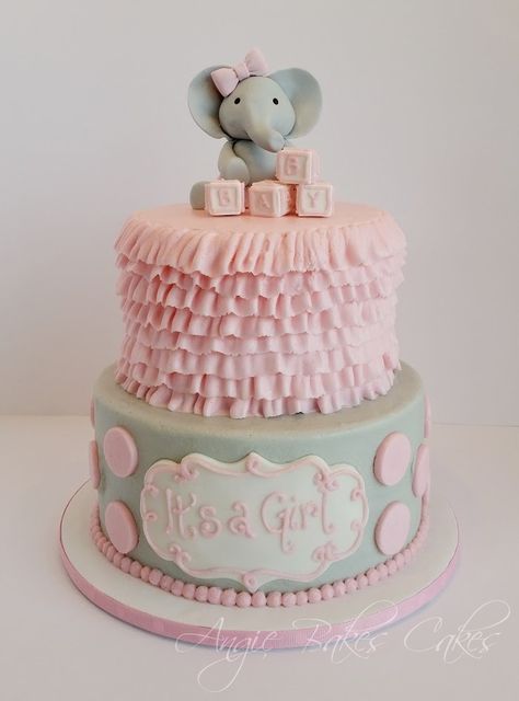 Pink and Grey Elephant Baby Shower Ideas + Party Collection - Partymazing Torturi Baby Shower, Baby Shower Cake Sayings, Girl Shower Cake, Pink Baby Shower Cake, Elephant Baby Shower Cake, Elephant Cake, Elephant Baby Shower Decorations, Grey Baby Shower, Boy Baby Shower Ideas