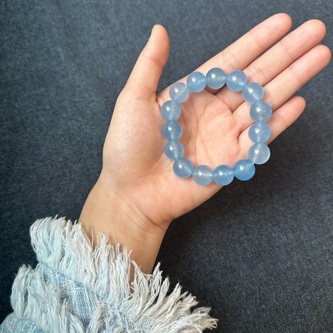 Aquamarine Bead Bracelet | Natural Crystals | 15 Beads | Each Bead: 1.5cm | Minor Inclusions | Cotton-like Patterns | High-Quality Finish #aquamarine #aquamarines #aquamarinering #aquamarinerings #aquamarinejewellery #aquamarinejewelry #aquamarinestone #aquamarinelove #giacertified #diamondpendants #srilanka #srilankastone #aries #jotd #ariesbirthday #pisces Aquamarine Beaded Jewelry, Blue Aquamarine Gemstone Beaded Bracelets, Faceted Aquamarine Beads Jewelry, Spiritual Aquamarine Round Beads Jewelry, Aquamarine Beaded Bracelet, Aquamarine Bracelet Beads, Aries Birthday, Aquamarine Beads, Aquamarine Jewelry