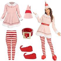 Womens Elf Costume, Christmas Costumes For Adults, Elf Costumes, Elf Kostüm, Pink Longsleeve, Christmas Elf Costume, Elf Dress, Elf Movie, Pink Costume