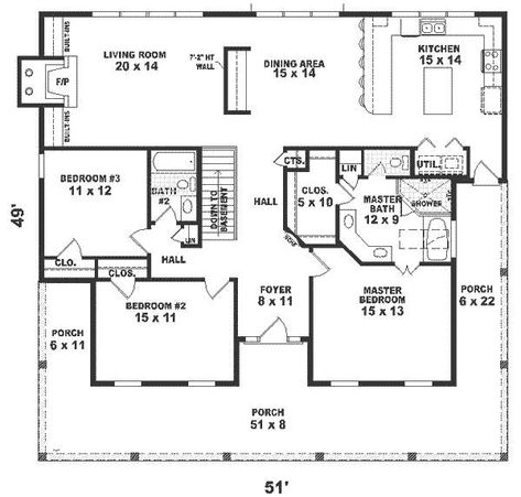 1500 Square Foot House Plans One Story | plougonver.com Tiny House Wheels, 1800s House, Manufactured Homes Floor Plans, Small Modern House Plans, Open Floor House Plans, Small Cottage House Plans, Bungalow Style House, Bungalow Style House Plans, Basement House Plans