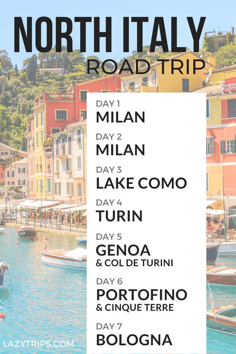 This North Italy road trip itinerary spends eight days driving from Milan to Bologna, hitting some of the region's most exciting and dynamic cities, cruising down roads that are a dream to drive, exploring the stunning countryside and reaching the secret parts of Lake Como only accessible by car.  We'll tell you the sights you need to see (and the ones not to bother with), the roads to follow and the things you need to remember. Sold? Let's get driving. Italy North, Road Trip Italy, North Italy Roadtrip, North Italy Itinerary, Italian Road Trip, North Italy Travel, Milan Trip, Milan Itinerary, Italy Road Trip