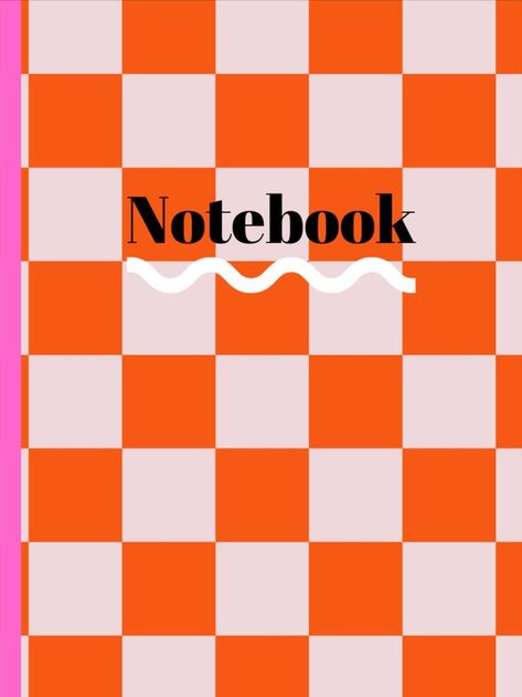 Retro Notebook Cover, Checkered Notebook, Retro Notebook, Aesthetic Cover, Notebook Cover Design, Colorful Aesthetic, Dotted Page, Checkered Print, Checker Print