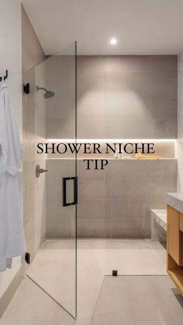 Large Shower Tile, Shower Niche, Large Shower, Modern Shower, Bathroom Renos, Built In Shelves, Shower Tile, Bathroom Shower, Your Design