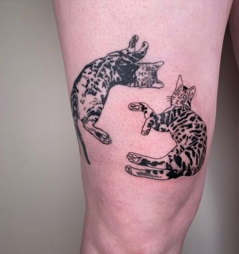 Bengal Cat Tattoo, Bengal Tattoo, Lynx Tattoo, Cat Portrait Tattoo, Cat Tats, Tattoo Universe, Cat Portrait Tattoos, Kitten Tattoo, Pop Art Tattoos