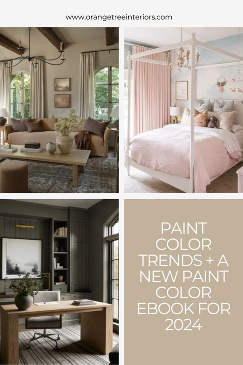 paint color trends, 2024 paint colors, paint color eBook, home interiors, color ideas, Orangetree Interiors Orangetree Interiors, Paint Color Trends, New Paint Colors, Best White Paint, Trending Colors, Trending Paint Colors, Interior Design Process, Perfect Paint Color, Paint Color Schemes