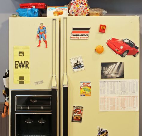 Pin for Later: 15 Hilariously '90s Things We Remember in Seinfeld's Apartment That Decorated Fridge Decorated Fridge, 70s Fridge, Fridge Vintage, Seinfeld Apartment, Smug Fridge Retro Kitchens, Big Chill Retro Fridge, 90s Things, New Refrigerator, Seinfeld Quotes