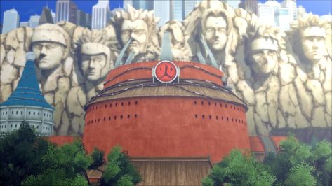 Naruto Village, Konoha Naruto, Konoha Village, Fantasy Village, Anime Places, Naruto Family, Office Background, Scenery Background, Boruto Naruto Next Generations