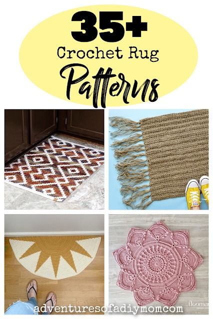 Make a new rug with crochet! Try one of over 35 crochet rug patterns! Crochet Kitchen Rug, Crochet Rug Patterns Free Rectangle, Diy Crochet Rug, Easy Crochet Rug, Crochet Rug Patterns Free, Diy Rugs, Rag Rug Tutorial, Diy Mom, Crochet Rugs