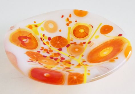 Fused Glass Dishes, Red And Orange, Glass Dishes, Home Decor Items, Fused Glass, Portland, Decorative Items, Ships, Etsy Shop