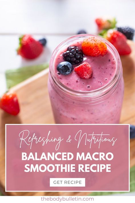 Looking to boost your health and fitness goals? Look no further than my delicious macro balanced breakfast smoothie recipe. Packed with essential nutrients, this balanced macro smoothie will fuel your body and keep you satisfied throughout the day. With a perfect balance of proteins, carbs, and healthy fats, this macro friendly protein smoothie is the ultimate post-workout recovery drink. Click the link to get the recipe for this satisfying protein smoothie today! Macro Smoothie Recipes, Macro Smoothie, Macro Friendly Smoothies, Workout Recovery Drink, Best Whey Protein Powder, Best Whey Protein, Healthy Eating Meal Plan, Burn Fat Build Muscle, Healthy Eating Snacks