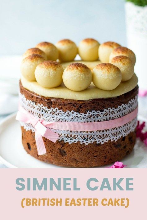 If you're looking for traditional Easter recipes, look no further. This British Easter Cake (Simnel Cake) is chock full of juicy dried fruits and almond paste. It's surprisingly easy to make and will become a beautiful addition to your Easter table. It's so delicious and one of the best Easter desserts for a crowd. #Easter #Easterdinnerideas #British #dessertrecipes #marzipan Easter Desserts For A Crowd, Best Easter Desserts, Spring Sweets, Fruit Cake Recipe Easy, Traditional Easter Desserts, Almond Paste Recipes, Traditional Easter Recipes, Easter Fruit, Simnel Cake