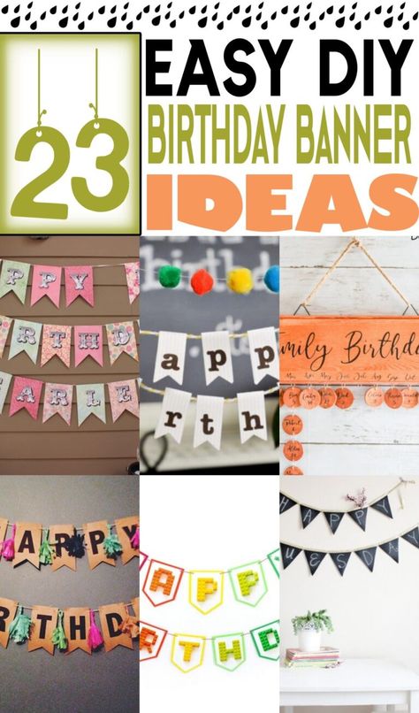 DIY Birthday Banner Ideas 1 Happy Birthday Banner Printable Free, Diy Birthday Sign, Birthday Banner Ideas, Happy Birthday Banner Diy, Happy Birthday Banner Printable, Chalkboard Banner, Diy Birthday Banner, Homemade Birthday, Diy Balloon Decorations