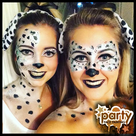 Dalmatians Face Painting Dalmatian Costume Makeup, Dalmation Face Paint, Dalmation Makeup, Dog Face Paint, Puppy Makeup, Puppy Face Paint, Dalmation Costume, Dog Face Paints, Face Paint Easy