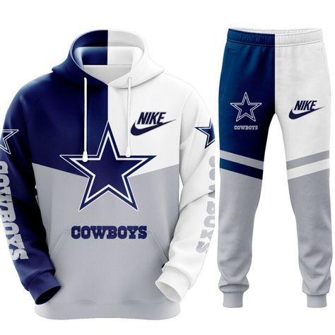 Superior Dallas Cowboys Hoodie and sweatpants set are suitable for autumn, winter, and spring leisure vacations, work, study, daily meetings, role-playing, street, club, travel, party, and outdoor activities #CowboysNation #NFL Hoodie And Sweatpants Set, Dallas Cowboys Hoodie, Football Training Equipment, Dallas Cowboys Pictures, Dallas Cowboys Gear, Cowboys Hoodie, Cowboy Gear, Football Pants, Custom Kicks