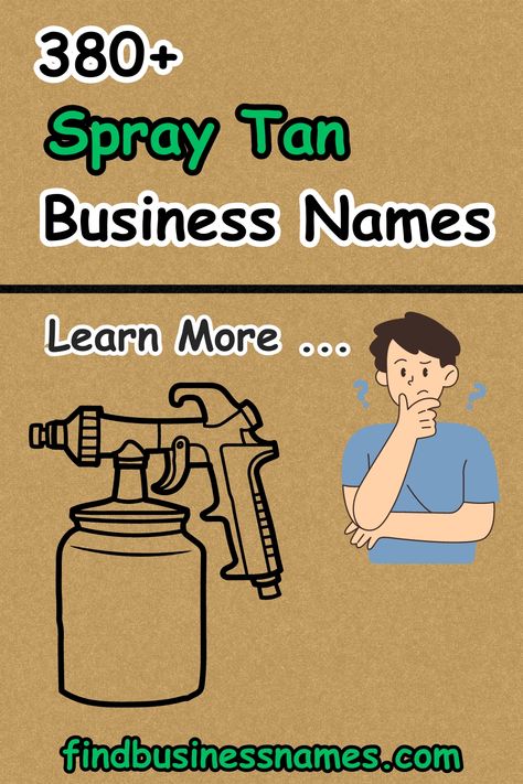 Find the perfect spray tan business name with our curated list of creative and catchy ideas! 

Whether you're starting a new venture or rebranding, these names will set you apart. 

From clever wordplay to elegant simplicity, get inspired to make your mark in the tanning industry. 

#SprayTanBusinessNames Spray Tan Name Ideas, Spray Tan Business Names, Spray Tan Business, Spray Tan, Name Ideas, Spray Tanning, Make Your Mark, Business Names, Tanning