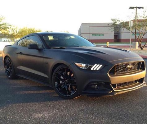 Mustang Mustang Matte Black, Matte Black Mustang, 2015 Mustang Gt, Cars Mustang, Mustang Wheels, Black Mustang, Black Cars, Pinterest Guide, Best Car Insurance