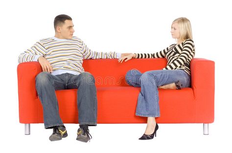 Man And Woman On Couch With Serious Expressions. Man and woman sitting on separa , #AD, #Expressions, #woman, #sitting, #Man, #Woman #ad Person Sitting On Couch, Sitting On Couch Reference, Couple Couch, Woman On Couch, Woman Sitting, People Sitting, Character Poses, Cover Book, Anatomy Reference