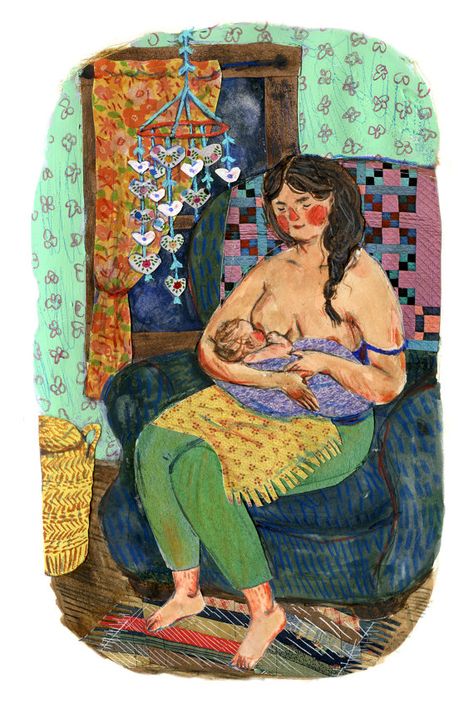 Nursing Mother print by PhoebeWahl on Etsy Phoebe Wahl, Breastfeeding Art, Arte Folk, Mother Art, Nursing Mother, My Sketchbook, Naive Art, Mother And Child, Illustrations Posters