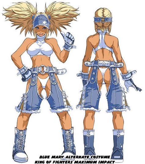 Pinup Fashion, Blue Mary, Snk King Of Fighters, Animation Anime, Splash Art, Art Animation, King Of Fighters, Game Character Design, Female Character