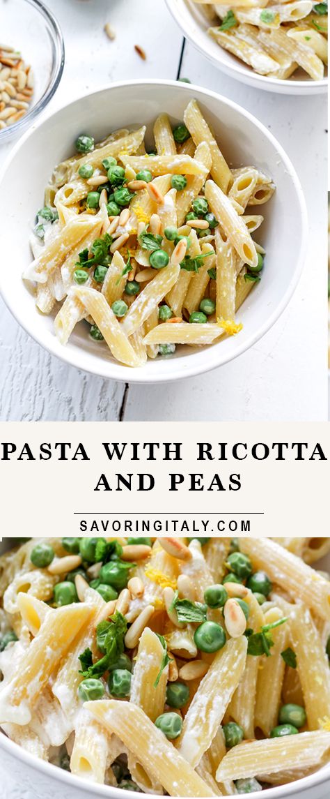 Cold Ricotta Pasta Salad, Summer Ricotta Recipes, Pasta With Peas And Ricotta, Lemon Pasta With Peas, Lemon Ricotta Pasta With Peas, Lemon And Pea Pasta, Easy Fresh Pasta Recipes, Ricotta Pasta Salad, Fresh Peas Recipe