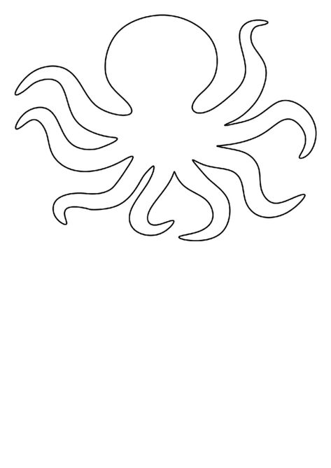 Need a Octopus Pattern Template? Here's a free template! Create ready-to-use forms at formsbank.com Felt Octopus Pattern Free, Sea Shell Template, Octopus Template Free Printable, Turtle Template Printable Free Pattern, Coral Template, Paper Art Templates, Octopus Art Project, Octopus Template, Octopus Stencil