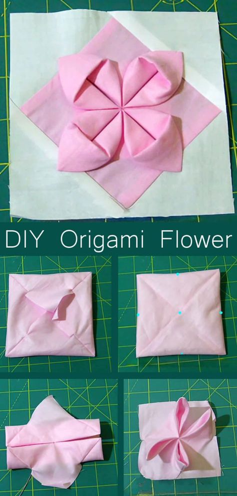 https://fastmade.blogspot.com/2023/09/diy-origami-flower.html Origami Fabric, Pretty Backpacks, Patchwork Diy, Fabric Origami, Purse Tutorial, Small Sewing, Dream Catcher Diy, Fabric Flowers Diy, Small Sewing Projects