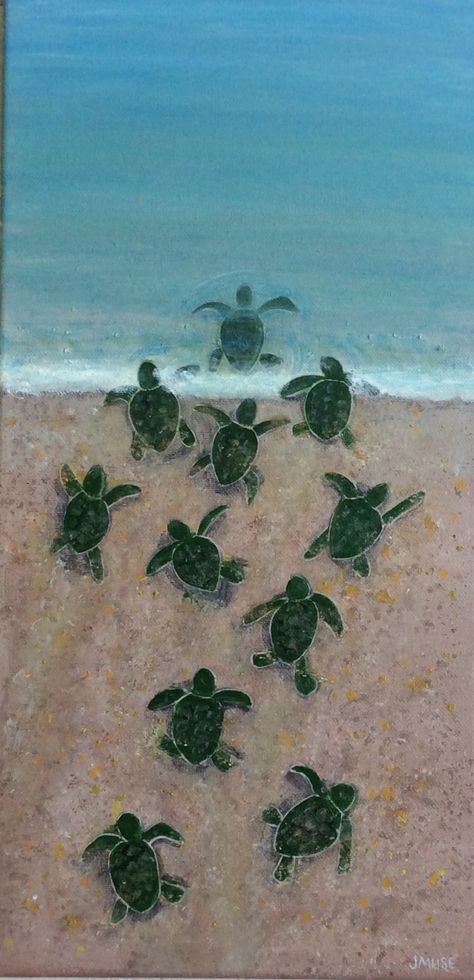 HOME....baby sea turtles..hatched..ocean..coastal..sea creatures..beach Sea Turtles Hatching, Sea Turtle Drawing, Turtle Hatching, Sea Creatures Drawing, Turtle Wallpaper, Sea Turtle Painting, Beach Drawing, Baby Sea Turtles, Animals Sea