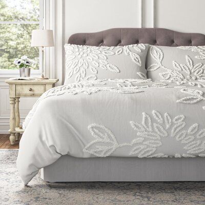 Kelly Clarkson Home Opera 3 Piece Tufted Cotton Duvet Cover Set | Wayfair Cotton Comforter Set, Floral Comforter Sets, Cool Comforters, Kelly Clarkson Home, Floral Comforter, Floral Duvet Cover, Inspire Me Home Decor, Floral Duvet, Reversible Duvet Covers