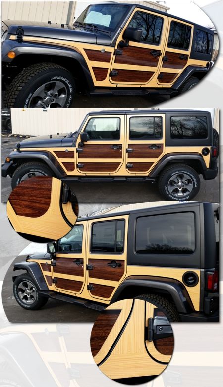 Jeep Wrangler Unlimited Wood Panel Graphics Kit 1 - Woody, Moab, Sahara, Sport, Willys, Rubicon Jeep Gladiator Overland Accessories, Jeep Graphics, Jeep Sahara Unlimited, 2015 Jeep Wrangler Unlimited Sport, Jeep Garage, Jeep Sahara, Jeep Gear, 2015 Jeep Wrangler Unlimited, Truck Graphics