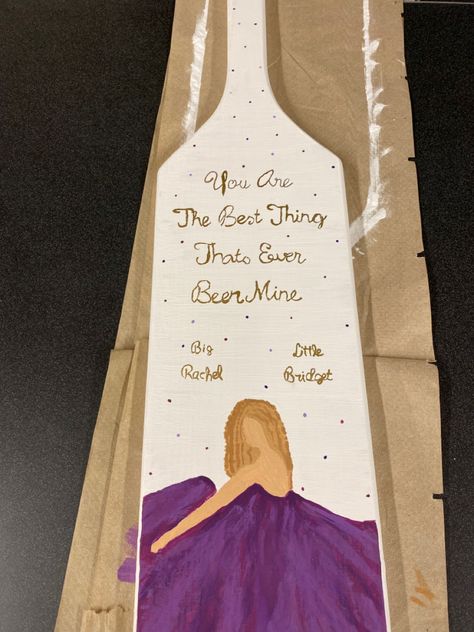 Senior Paddles Sorority, Sorority Big Paddles Ideas, Taylor Swift Sorority Paddle, Sorority Paddles Big Little, Frat Paddles, Paddle Sorority Big, Sorority Canvas Paintings, Big Little Paddles, Paddle Ideas