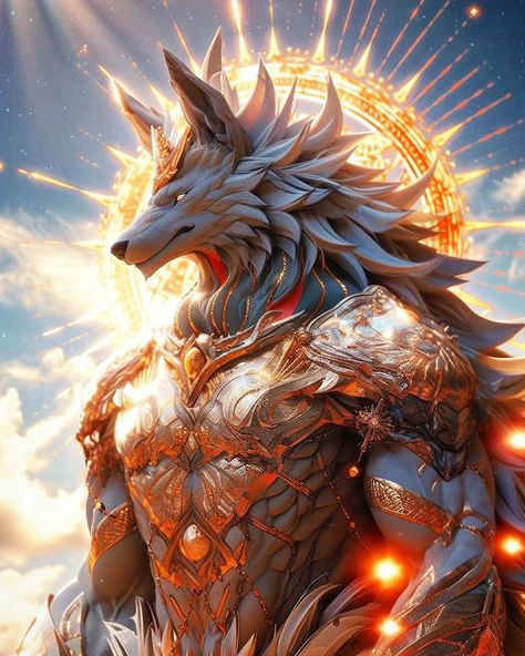 God Fantasy Art, Wolf God, Fantasy Wolf, Marvel Iron Man, Anime Wolf, A God, Mythical Creatures Art, A Wolf, Fantasy Concept Art